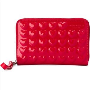 NWT Marc Jacobs shiny red embossed heart wallet